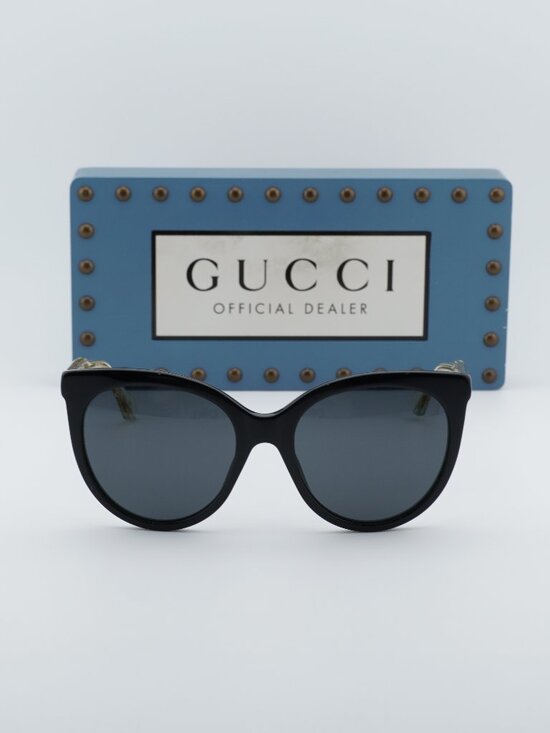 Gucci GG0565S 001 Women Cat Eye Sunglasses - Black / Grey main image 11